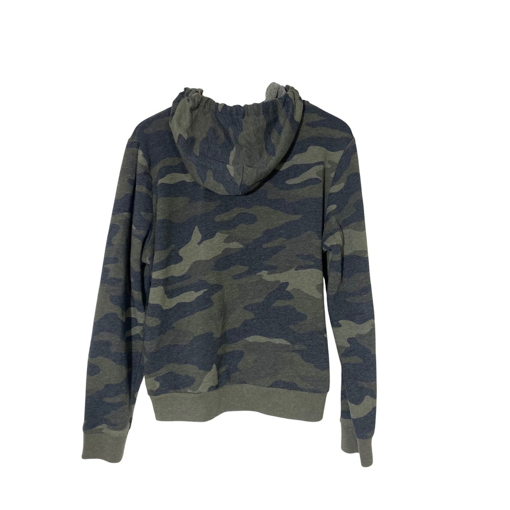 PINK Victoria's Secret Hoodie Women XL Green Camo Excellent Full Zip Logo - Picture 2 of 8